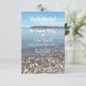 Beach Pebbles Foto Rente Party Einladung (Stehend Vorderseite)