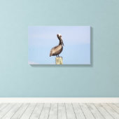 Beach Pelican Fishing Leinwand Fotografie (Insitu (Holzboden))