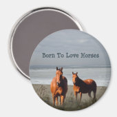 Beach Pferde Magnet (Vorderseite/Rückseite)