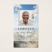 Beach Photo Forever Hearts Memorial Prayer Card (Vorderseite)