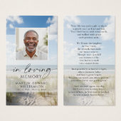 Beach Photo In Loving Memory Sympathy Prayer Card (Vorne & Hinten)