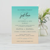 Beach Photo Wedding Elopement Reception Einladung (Stehend Vorderseite)