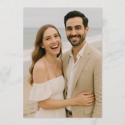 Beach Photo Wedding Elopement Reception Einladung (Rückseite)