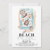 Beach Picnic Baby Shower Indigo Einladung (Vorderseite)