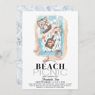 Beach Picnic Baby Shower Indigo Einladung