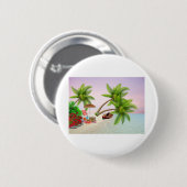 Beach Picnic Boat Bush Palm Trees Beach Chair Button (Vorne & Hinten)