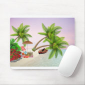 Beach Picnic Boat Bush Palm Trees Beach Chair Mousepad (Mit Mouse)