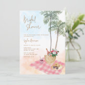 Beach Picnic Brautparty Einladung (Stehend Vorderseite)