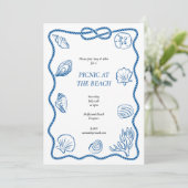 Beach Picnic Einladung (Stehend Vorderseite)