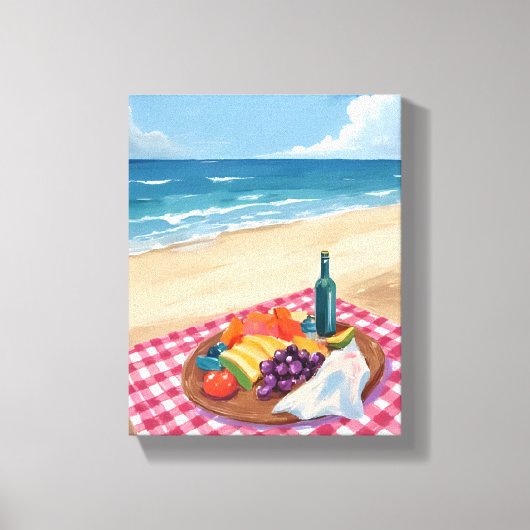 Beach Picnic | Ocean Shore Painting Leinwanddruck (Vorderseite)