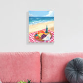 Beach Picnic | Ocean Shore Painting Leinwanddruck (Insitu (Wohnzimmer))