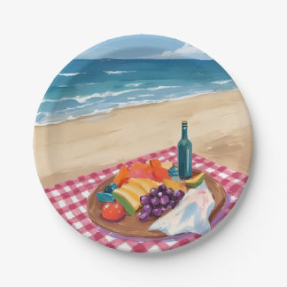 Beach Picnic | Ocean Shore Painting Pappteller