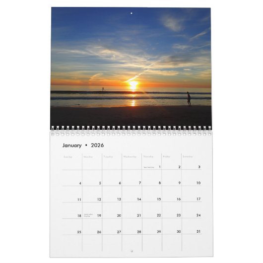 Beach Pictures bei Sunset 2025 Kalender (Jan 2026)