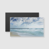 Beach Pier über dem Foto von Ocean Waves Magnet (Vorne/Hinten)