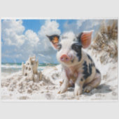 Beach Pig Sandcastle Entwässerung Seidenpapier (Vorderseite)