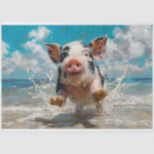 Beach Pig Schwimmen Ozean Decoupage Seidenpapier (Vorderseite)