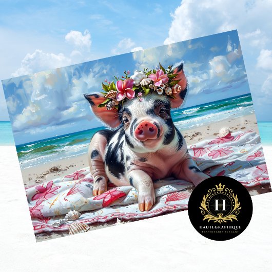 Beach Pig Schwimmen Ozean Decoupage Seidenpapier