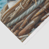 Beach Pig Schwimmen Ozean Decoupage Seidenpapier (Ausschnitt)