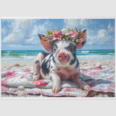 Beach Pig Schwimmen Ozean Decoupage Seidenpapier (Vorderseite)