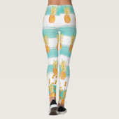 Beach Pineapa Türkis Tropical Leggings (Rückseite)