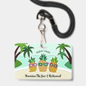 Beach Pineapes benutzerdefinierte Text-Party-Abzei Ausweis (Vorderseite mit Lanyard)