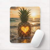 Beach Pineapple With a Carved Out Heart Mousepad (Mit Mouse)