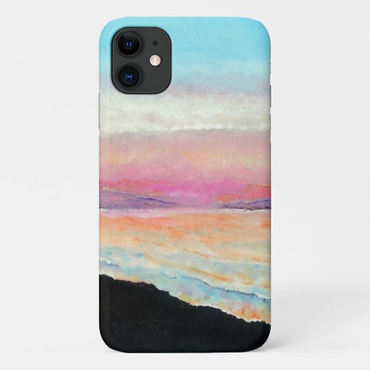 Beach Pink Blue Sunset Artwork Case-Mate iPhone Hülle (Rückseite)
