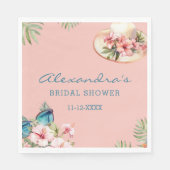 Beach Pink Blume Tropisches Brautparty Serviette (Vorderseite)
