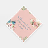 Beach Pink Blume Tropisches Brautparty Serviette (Ecke)