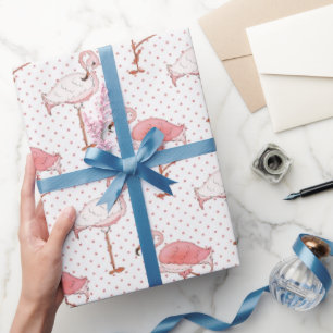 Beach Pink Flamingo Muster Packpapier