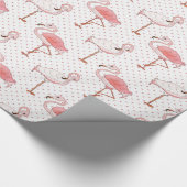 Beach Pink Flamingo Muster Packpapier (Ecke)