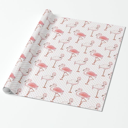 Beach Pink Flamingo Muster Packpapier (Ungerollt)