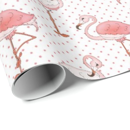 Beach Pink Flamingo Muster Packpapier (Rolleneckpunkt)