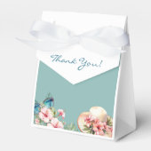 Beach Pink Floral Blue Tropical Brautparty Geschenkschachtel (Vorderseite)