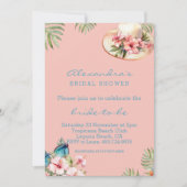 Beach Pink Hibiskus Blume Tropisches Brautparty Einladung (Vorderseite)