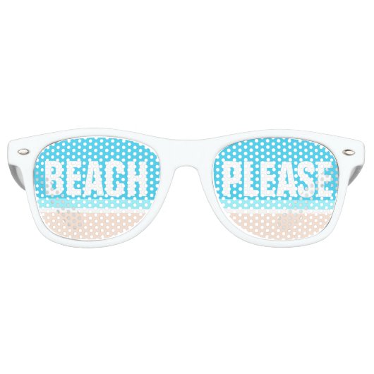 BEACH PLEASE Funny Modern Template Party Shades Partybrille (Vorderseite)