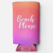 Beach Please Orange Hot Pink Ombre Selters Dosenkühler (Vorderseite)