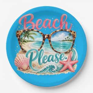 "Beach Please" Pappteller. Pappteller