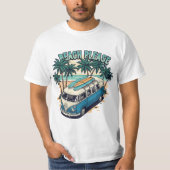 Beach Please Retro Surf Van T-Shirt (Vorderseite)