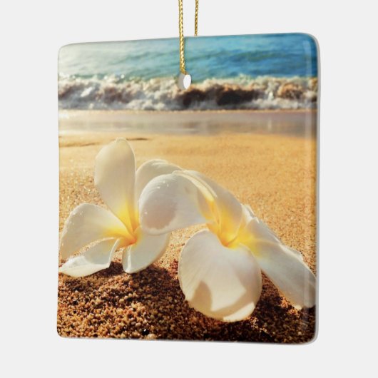 Beach Plumeria Weihnachtsdekoration Keramikornament (Links)
