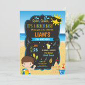 Beach Pool Geburtstagsparty Boys Sommer Einladung (Stehend Vorderseite)