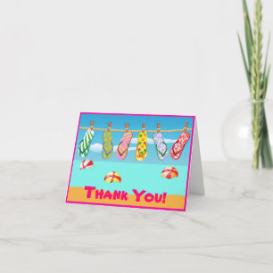 Beach Pool Party Vielen Dank Note Card Dankeskarte