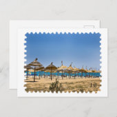Beach Postage Briefmarke Postkarte (Vorne/Hinten)