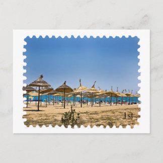 Beach Postage Briefmarke Postkarte