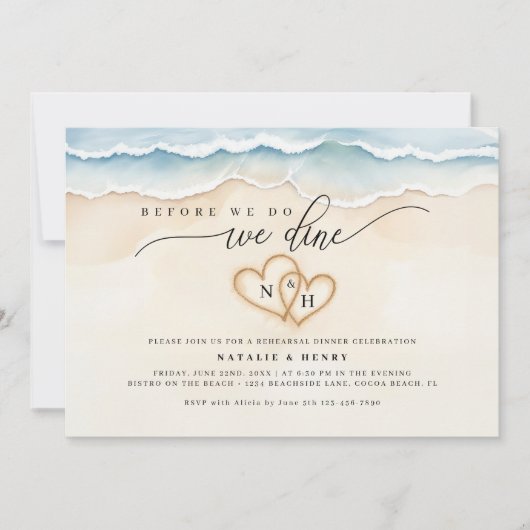 Beach Probe Dinner Einladung (Vorderseite)