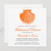 Beach Probe Dinner Scallop Muschel Orange Einladung (Vorne/Hinten)