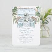 Beach Probe Dinner | Winterhochzeit Einladung (Stehend Vorderseite)
