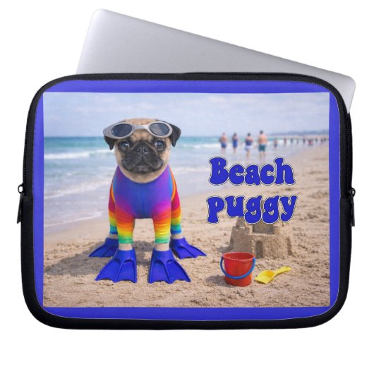 Beach Puggy Laptopschutzhülle (Vorderseite)