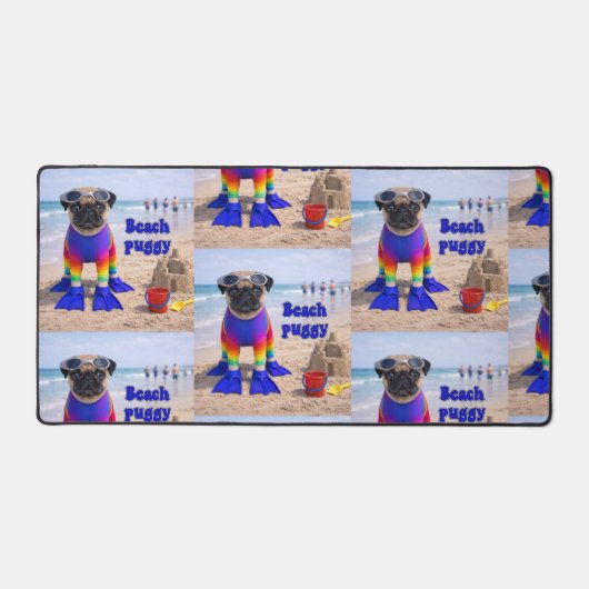 Beach Puggy Schreibtischunterlage (Vorderseite)
