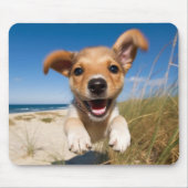 Beach Puppy Dog Foto Mousepad (Vorne)